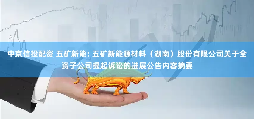 中京信投配资 五矿新能: 五矿新能源材料（湖南）股份有限公司关于全资子公司提起诉讼的进展公告内容摘要