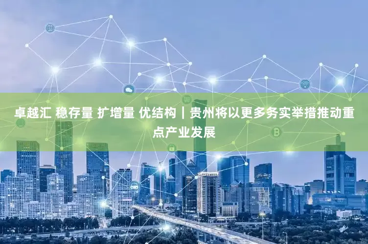 卓越汇 稳存量 扩增量 优结构｜贵州将以更多务实举措推动重点产业发展