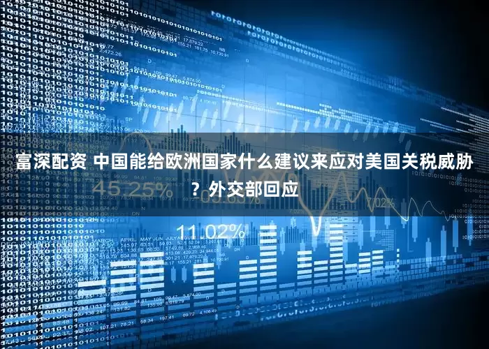 富深配资 中国能给欧洲国家什么建议来应对美国关税威胁？外交部回应